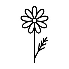 Flower icon. Decorative pictogram for web. Line stroke. Isolated on white background. Outline vector eps10