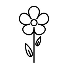 Fototapeta na wymiar Flower icon. Decorative pictogram for web. Line stroke. Isolated on white background. Outline vector eps10