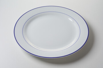 White plate with blue ornament