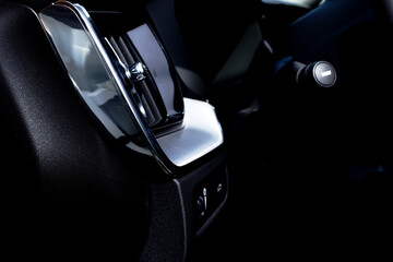 Obraz na płótnie Canvas Close up of AC ventilator deck of modern and luxury car