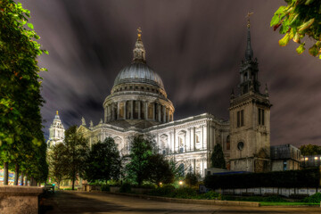 London 09.27.2019.  ST PAUL'S CATHEDRAL BY NIGHT