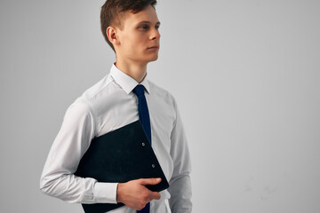 business man shirts with tie papers office studio