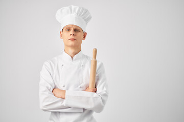 man in chef uniform cooking kitchen restaurant
