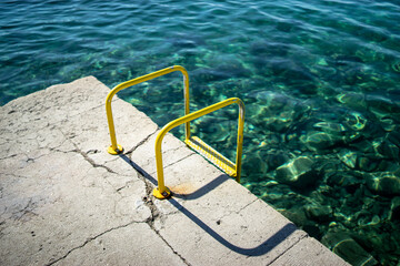 detail on a public beach, island of rab, croatia