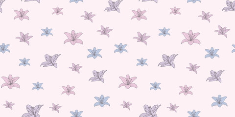 Calla lily repeat vector pattern, floral background