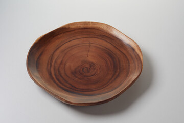 Creative plate with wooden texture