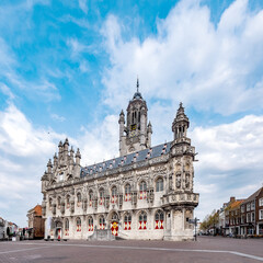 Fototapeta na wymiar Town Hall | Stadhuis /annex Vleeshal in Middelburg, Zeeland Province, The Netherlands