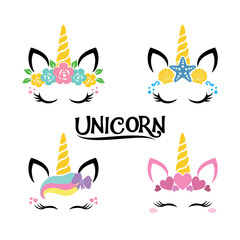 Obraz premium Unicorn cute illustration - card and shirt design