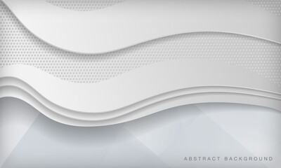 Abstract gray wavy papercut background with elegant shape composition.