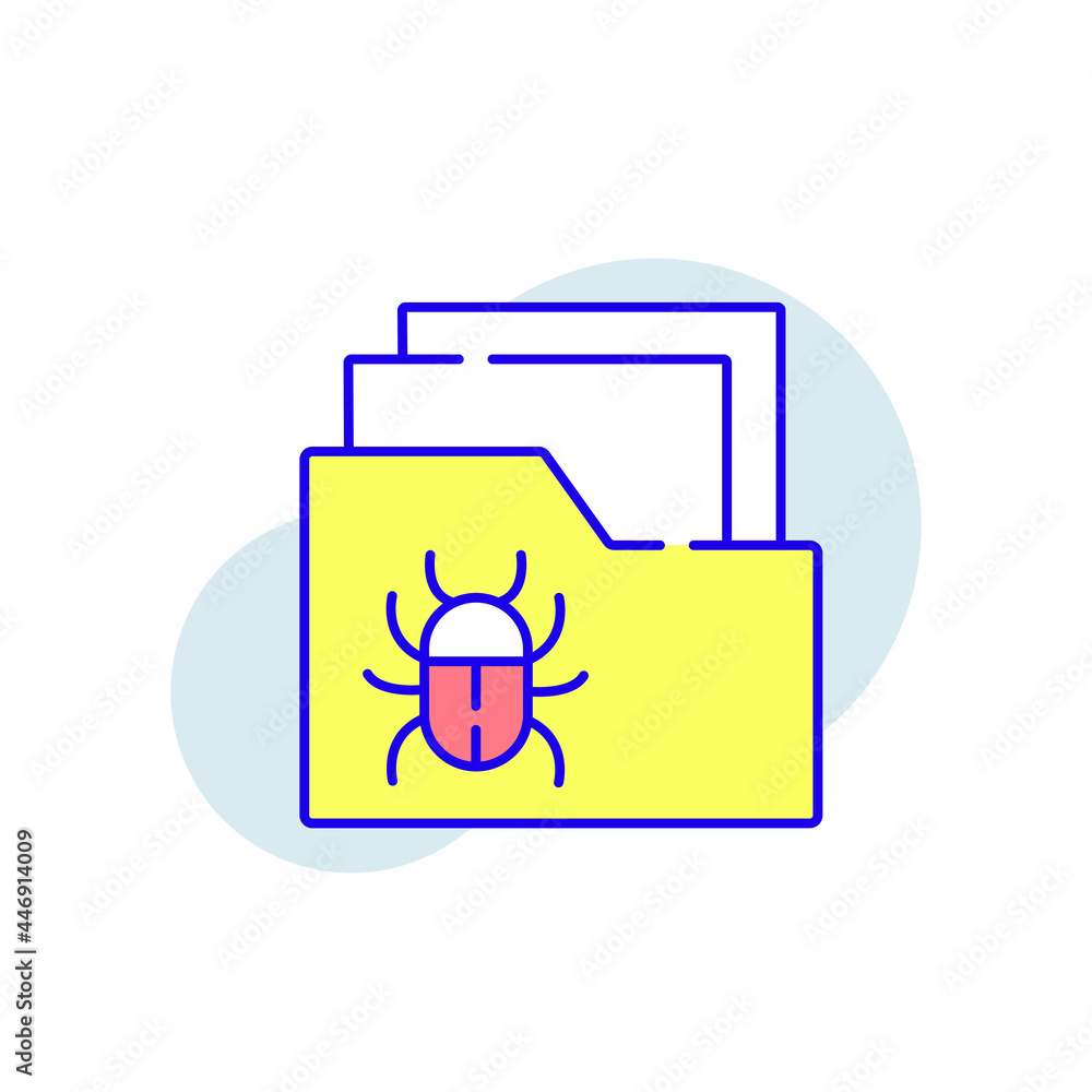 Poster virus file rbg color icon. phishing and spam. thin line vector illustration.