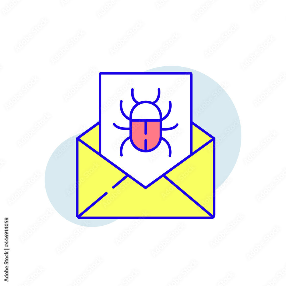 Poster virus file rbg color icon. phishing and spam. thin line vector illustration.