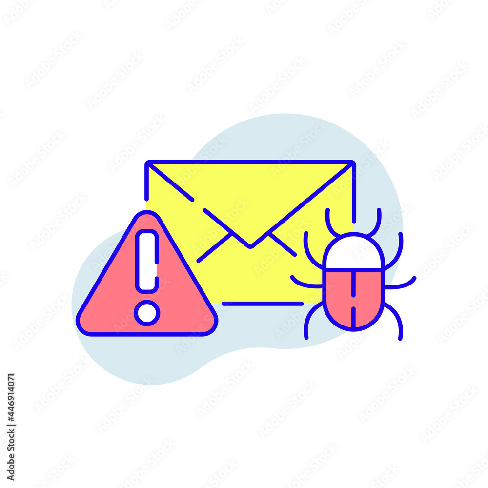 Poster phishing in message rbg color icon. spam. thin line vector illustration.