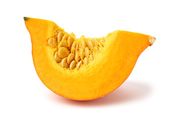 pumpkin and slice on white background.