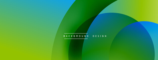 Abstract overlapping lines and circles geometric background with gradient colors