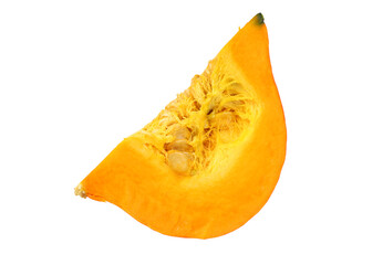 pumpkin and slice on white background.