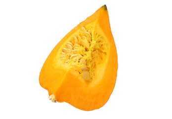pumpkin and slice on white background.