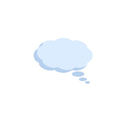 Bubble cloud thinking. Comic book icon of conversation and thoughts. Blue flat cartoon illustration