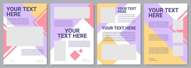 Client service brochure template. Info article. Flyer, booklet, leaflet print, cover design with copy space. Your text here. Vector layouts for magazines, annual reports, advertising posters