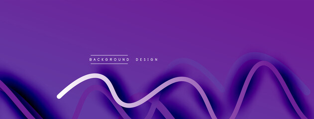 Abstract gradient background with wave line with shadow effect. Geometric composition. 3D shadow effects and fluid gradients