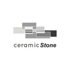 ceramic flooring logo inspiration with stone element. Interior and eksterior design template. stones logo vector icon illustration
