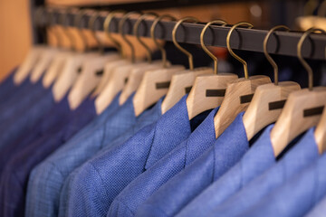 Men suits in a luxury clothing store