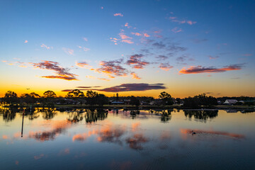 Ohmas Bay Sunset with Clouds and Reflections