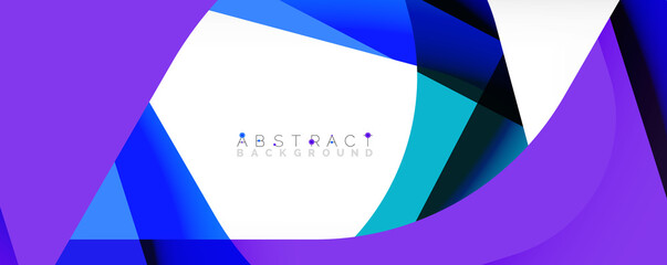 Geometric abstract background - multicolored abstract shapes on white. Vector Illustration For Wallpaper, Banner, Background, Landing Page