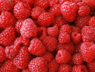 Fresh and sweet raspberries background