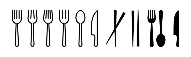 Vector graphic of tableware icon collection