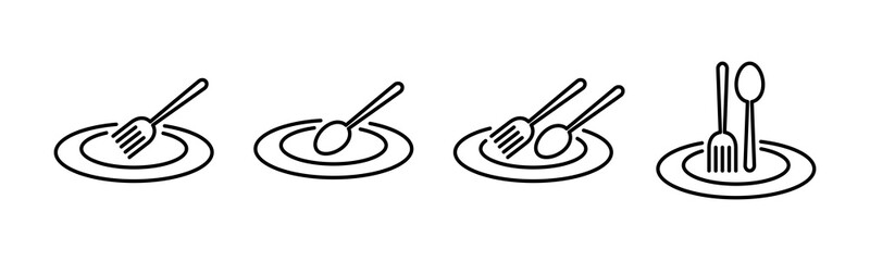 Vector graphic of tableware icon collection
