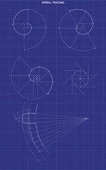 spiral tracing on technic background