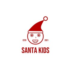 Vector Santa Claus logo design, kid santa claus logo modern element,