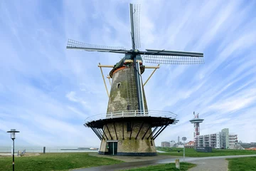 Gordijnen Oranjemolen (1699 ) van Vlissingen, Zeeland province, The Netherlands © Holland-PhotostockNL