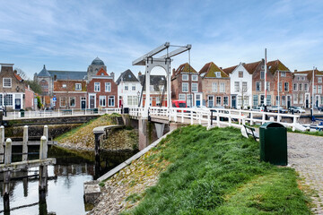 Kaai in Veere, Zeeland province, The Netherlands