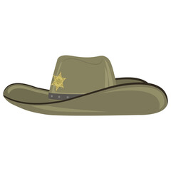 Old West Sheriff Hat Isolated on White Background