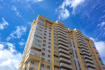  Architecture. Construction of a new multi-storey brick house.