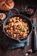Spicy cabbage and meat stew with cabbage and beef