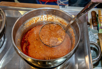 Making goulash