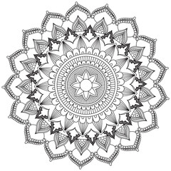 Leaf Flower Petal Coloring Mandala Art Simple Graphic Shape Vector Floral Oriental Outline Vintage Decorative Elements Pattern Illustration Islam Arabic Indian Turkish Mystic Religion Morals Lotus