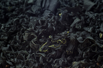 heap of dried wakame seaweed