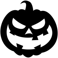 Paper cutting pumpkin. Vector black silhouette.