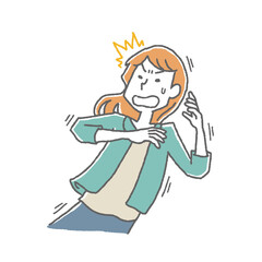 驚きおののく女性