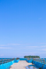small harbor with sea and clear blue sky