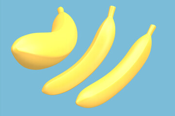 3d asset render illustration banana