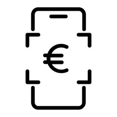 Euro Digital Money Payment Scan Icon