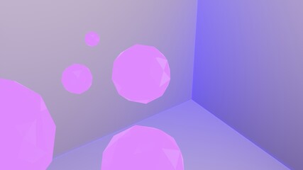 3d render, abstract geometric background, purple balls, multicolored balloons, candy, primitive shapes, minimalistic design, party decoration, plastic toys, isolated elements