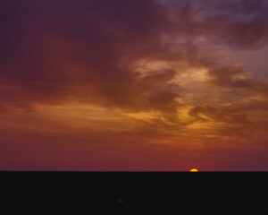 Sunrise in Tunisian desert near Ksar Ghilane
