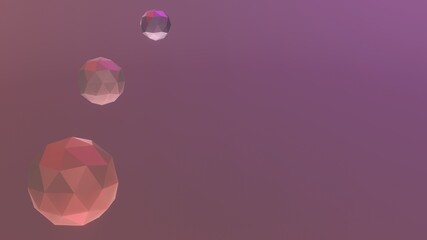 3D illustration. 3d render, abstract geometric background, purple balls, multicolored balloons, candy, primitive shapes, minimalistic design, party decoration, plastic toys, isolated elements