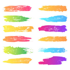 Big set of bright colorful vector watercolor hand brush background design elements