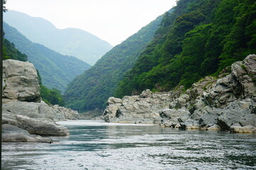 Yoshino River Flow and Oboke and Koboke Gorges in Tokushima, Japan - 日本 徳島県 吉野川...